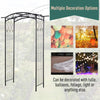 Metal Arch Trellis Arbour for Climbing Plants with Gate - 7ft