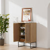 Industrial Wooden Cupboard Sideboard Storage Cabinet Unit Bookshelf Rattan Doors