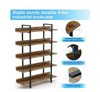 Standing Bookcase 5 Tier Storage Bookshelf Living Room,Display Wooden Shelf For