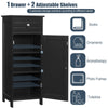Bathroom Storage Cabinet Floor Standing Wooden Cupboard w/ Single Door & Drawer
