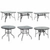 Black Glass Rect/Round/Square Garden Table Bistro Outdoor BBQ Patio Dining Table