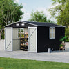 12 x 10ft Outdoor Garden Storage Shed for Backyard PatioLockable, Double Windows
