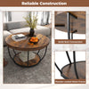 Home Accent Table 2-Tier Round Coffee Table w/ Storage-Coffee