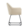 2PC Beige Dining Chair Velvet Padded Seat Dining Room Kitchen Chair Modern