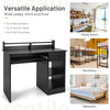 Modern Study Writing Desk w/ Pull-Out Keyboard Tray-Black