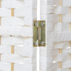 White Weave Wicker Folding 6 Panels Privacy Screen Room Divider Large 170*240CM