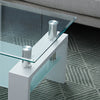 Rectangle Glass Coffee Table Modern Living Room Furniture Shelf White Black Wood