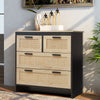 Retro Rattan Chest of Drawer Hallway Storage Display Cabinet Organiser Sideboard