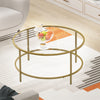 Round Coffee Table Home Office Stylish Tempered Glass Accent Side Table