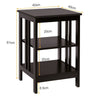 3-Tier Nightstand Wooden End Table Sofa Bed Side Table Storage Display Stand