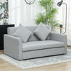 Convertible 2 Seater Sofa Bed with Hidden Storage, 2 Cushions, Light Grey