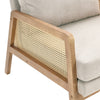 Vintage Upholstered Fabric Armchair with Button Lounge Chair Solid Wooden Frame