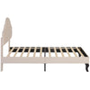 Velvet Upholstered Bed Single Size Bed 3FT with Headboard for Kids Teens Beige