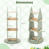 Wooden Spinning Book Tower 360° Display Rack Storage Organizer Green