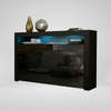 155cm Modern TV Unit Sideboard Cabinet | Black High Gloss Doors | Free LED