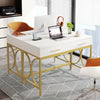 Computer Desk with Two Drawers, Modern Study Writing Desk with Storage, Makeup