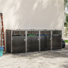 Quadruple Wheelie Bin Storage Metal Store Cover Garden Rubbish Dustbin 4 Shed UK