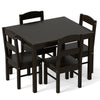 Children Wooden Table and 4 Chairs Set Activity Desk Set Coffee