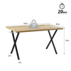 Modern Rectangular 4 Seater Dining Table Metal Straight Legs Morden Brown