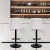 Ralex-chair Bar Stools Set of 2,Swivel Counter Height Barstools with Back,White