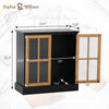 Sideboard Buffet Cabinet Bar Wine Cabinet Wood-Framed Glass Door Storage Cabinet
