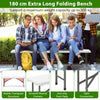 180 cm HDPE Thickened Long Seat w/ Handle & Lock-White