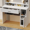 Dressing Table w/ LED Lights Mirror,Makeup Vanity Table w/ Shelves & Drawer HOT