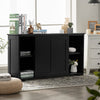 Freestanding Kitchen Storage Cabinet Floor Storage Cabinet-Black