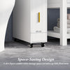 Small Bathroom Storage Cabinet with Toilet Brush Holder-White