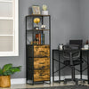 Industrial Storage Cabinet with 2 Shelves 3 Fabric Drawers Rustic Brown