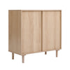 Rattan Buffet Cabinet Storage Sideboard Bar Accent Cabinet 1 Door and 4 Drawers