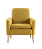 Modern Armchair Sofa Lounge Accent Linen Fabric Chair with Wood Legs Comfy Seat