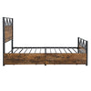 3ft Single Bed Solid Bed Frame with Headboard and Footboard, 2 Storage Drawers