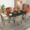 Extra Long Extendable Dining Table Strong Stains-proof Kitchen Table For Party