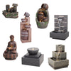 Garden Solar/Electric Water Feature LED Fountain Out/Indoor Resin Ornament Light