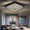 Square LED Ceiling Light 60cm 3 Tier Crystal Pendant Large Kitchen Bedroom Lamp