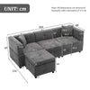 3 Seater Sofa Corner Sofa with Storage Chaise L Shaped Sofa Couch Settee Grey