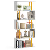 GYMAX 5-Tier Geometric Bookcase 157CM S-Shaped Bookshelf