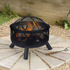 Neo Black Outdoor Heater Fire Pit Bowl Garden Patio Grate Lid Poker BBQ