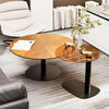 2X Chic Nesting Coffee Table Set Unique Vintage Wood Grains Glass Stacking Table