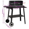 Charcoal BBQ Grill with Wheels Smoker Black Steel