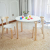 Kids Table and 2 Chairs Set Wooden Children Toddler Indoor Furniture Play Corner