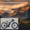 Unisex 26inch Electric Bike 21 Speed Adult Fat Tire Bikes Bicycle 36V 10.4Ah