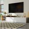 TV Unit Modern Living Room Cabinet Media Stand Furntiure RGB LED Light White