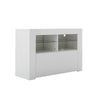 Modern White TV Unit Cabinet Stand High Gloss Doors Matt Body RGB LED Lights
