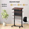 Rolling Podium Stand with Tilted Tabletop & Edge Stopper