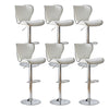 Set of 2 Bar Stools White Swivel Gas Lift PU Leather Breakfast Chairs Barstool