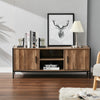 Modern Wooden Metal Frame TV Tele Stand Unit Cabinet With 2 Doors&Open Storage