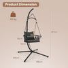 Garden Patio Hanging Swing Chair Rustproof Metal Frame Hammock Chair w/Stand