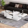 Coffee Table with Hidden Storage and 2 Drawers High Gloss White for Living Room